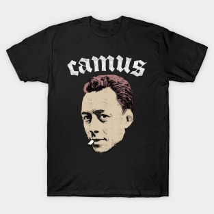 Albert Camus / Retro Style Faded Punk Design T-Shirt